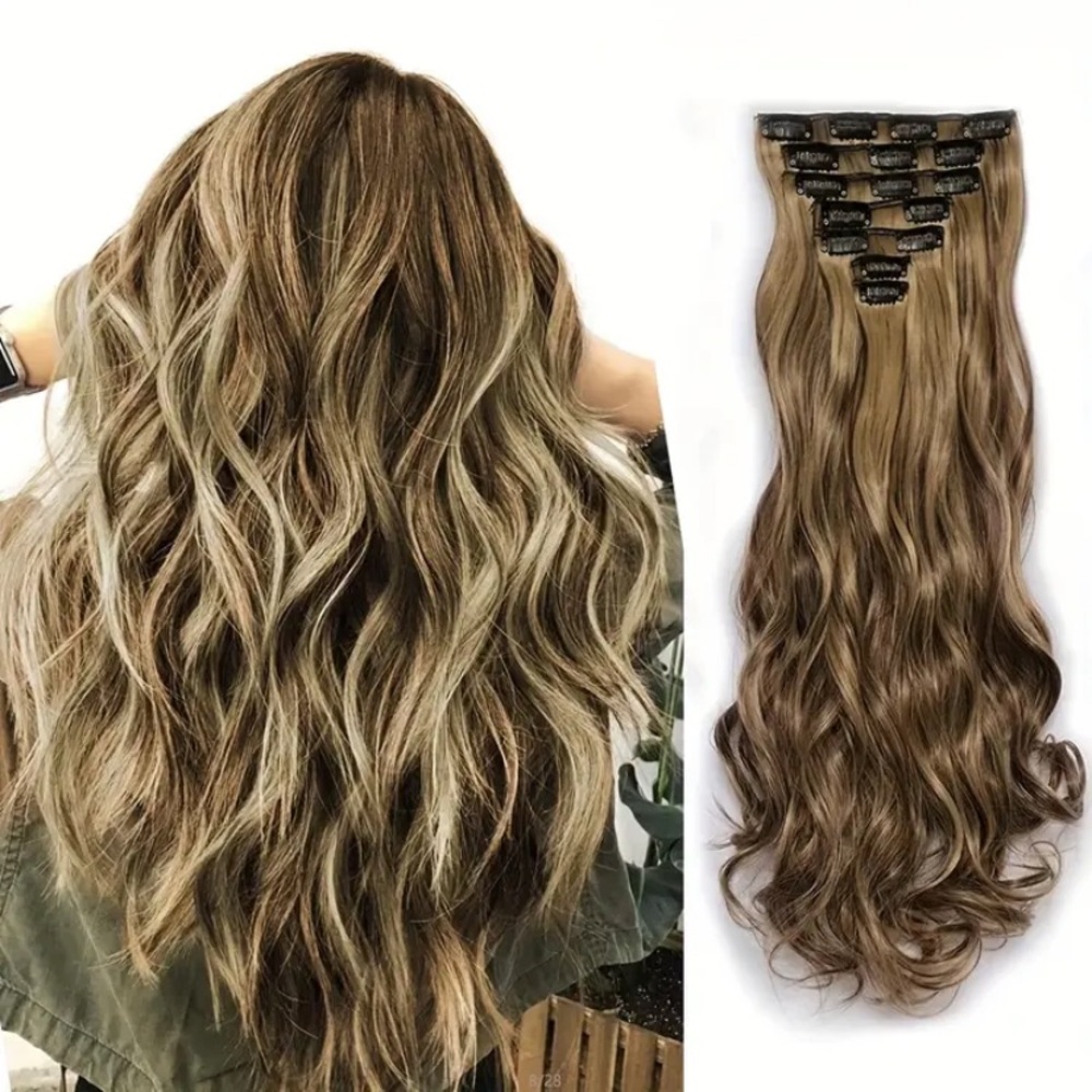 Brown Wavy Hair Extensions with Volume and Shine